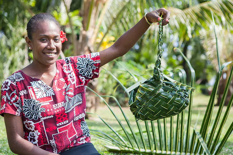Basket weaving | Family holiday Vanuatu