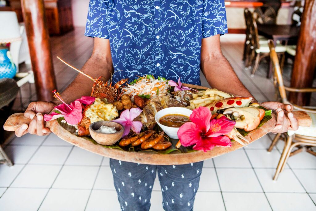 Fresh Seafood Platter at one of the best resorts in Vanuatu, Aore Island Resort